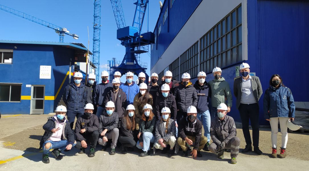 Naval Engineering students from the Escuela Politécnica Superior de Ferrol visit Freire Shipyard