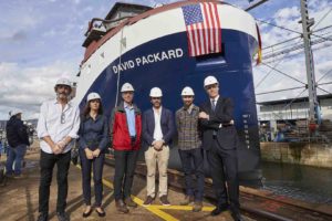 Launching of the RV David Packard at Freire Shipyard
